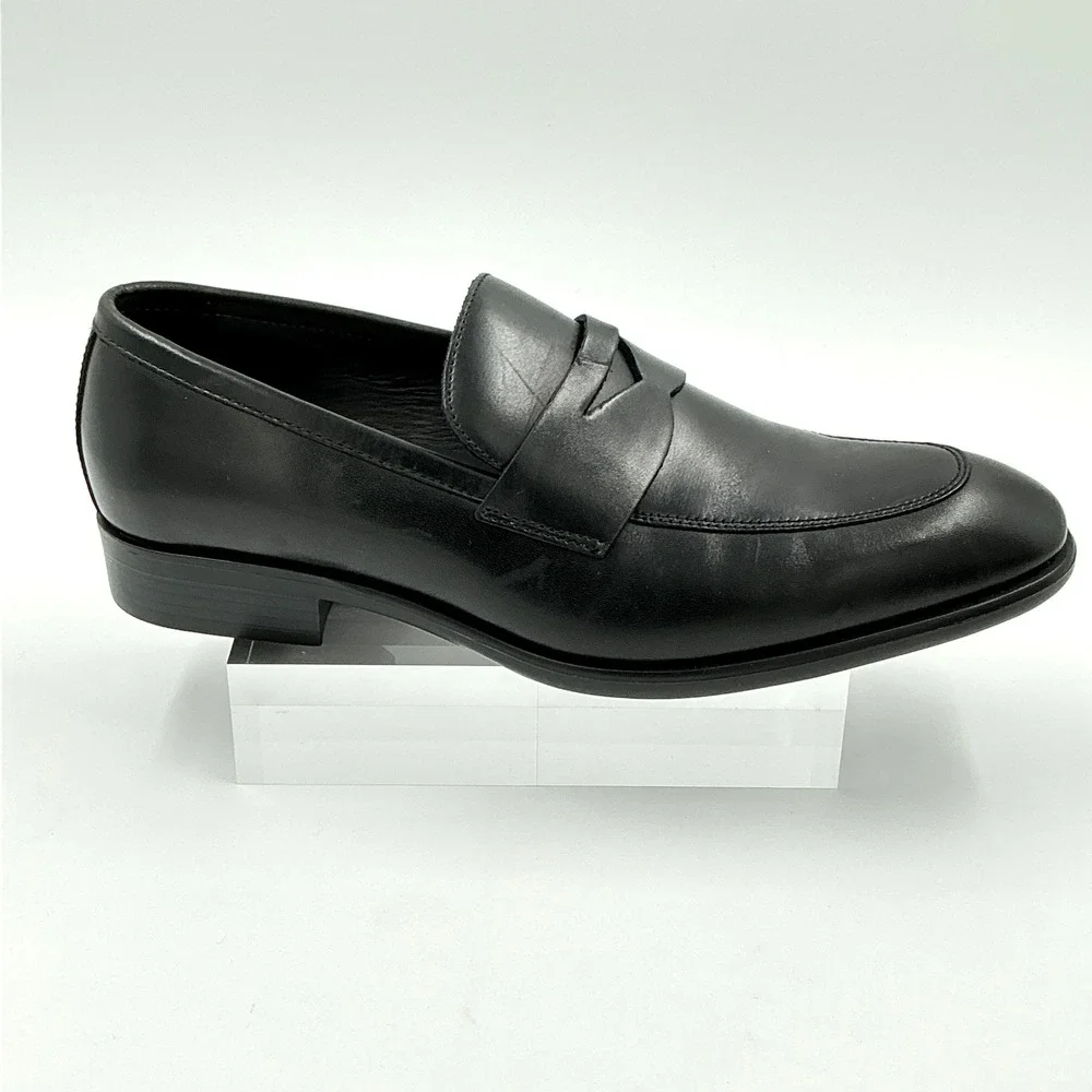 Nordstrom Mens Size 11 Black Leather Penny Loafers Ortholite Shoes NEW $100